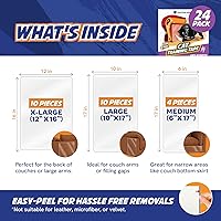 Vista 37 de Paquete de 18 hojas de cinta protectora de muebles para arañazos de gatos, entrenamiento adhesivo de doble cara (8 XL, 8 grandes, 2 medianos)