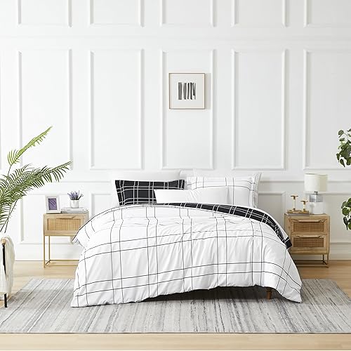Miniatura 7 de Southshore Fine Living, Inc. Urban Grid Collection - Juego de funda de edredón tamaño individual, funda de edredón estampada de 2 piezas con una