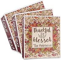 Vista 3 de Carpeta personalizada de 3 anillos Thankful & Blessed - 3 pulgadas