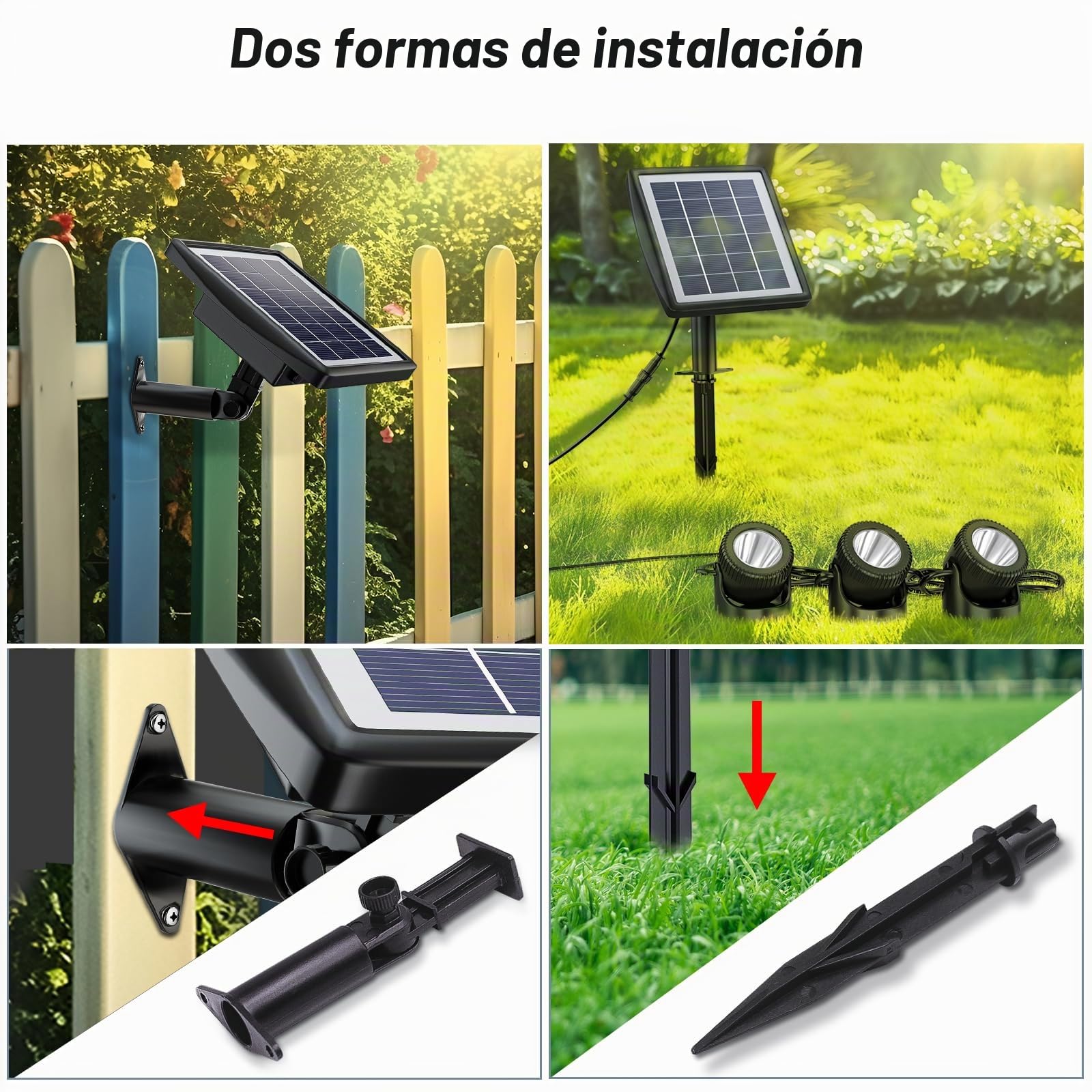 PChero Luces solares sumergibles para estanque, LED 3 en 1 RGB que cambian de color, luz subacuáticas impermeables para peceras, jardín y patio