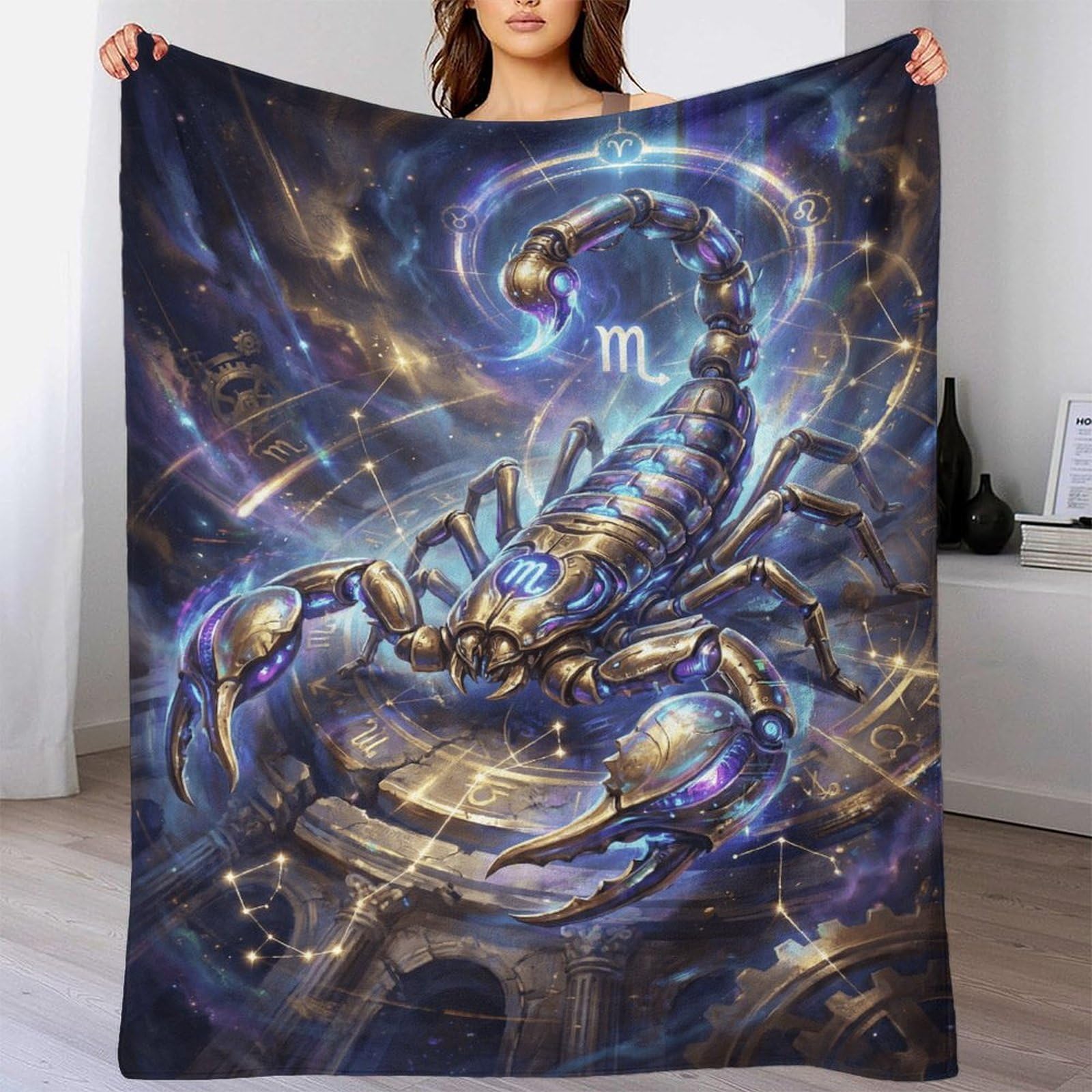 W7C8U2X3 Scorpio Zodiac for for Flannel Throw Blanket, Couch Bed Travel