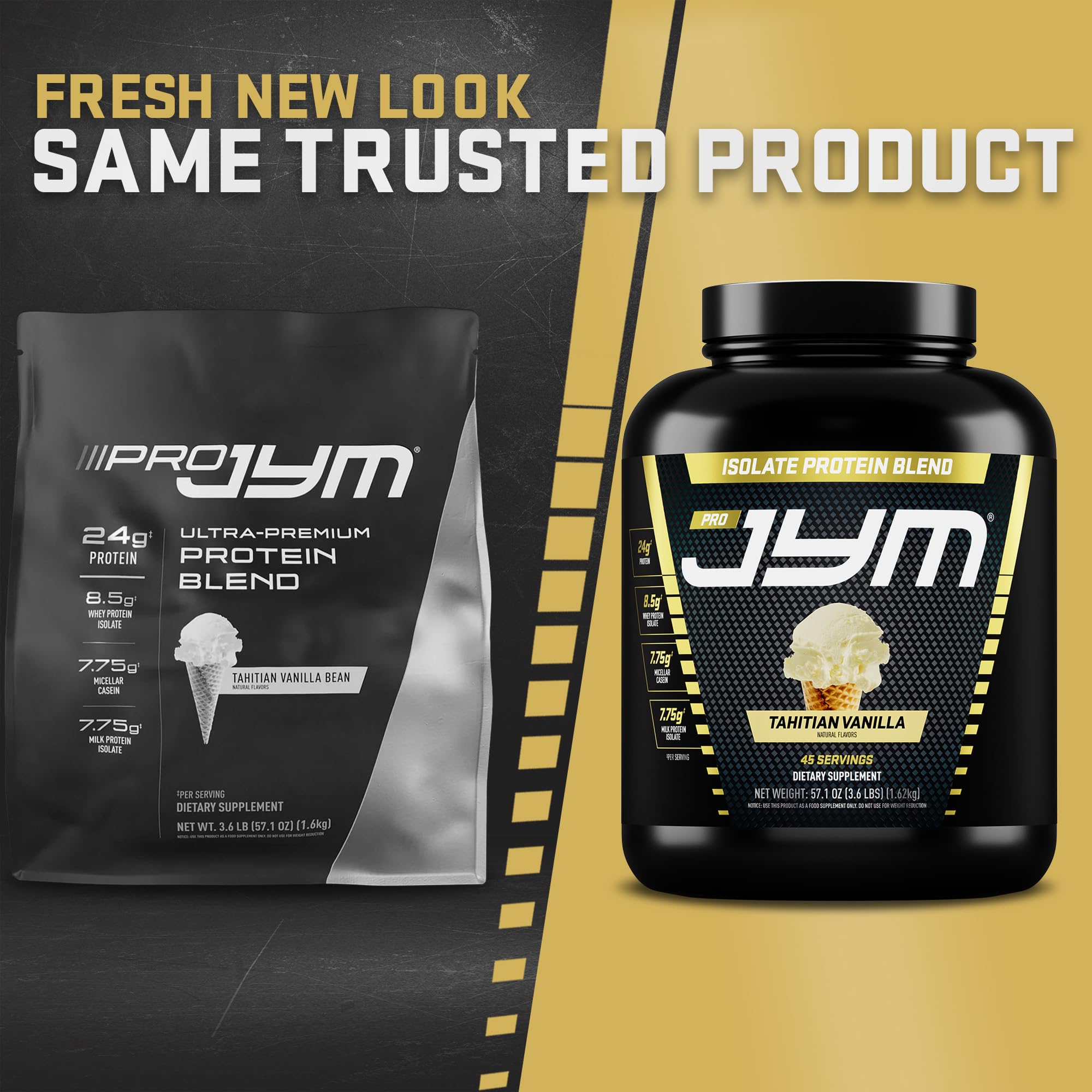 JYM Tahitian Vanilla Bean Whey & Casein Protein Powder, 3.6 lb, 45 Servings — Amazon image 3