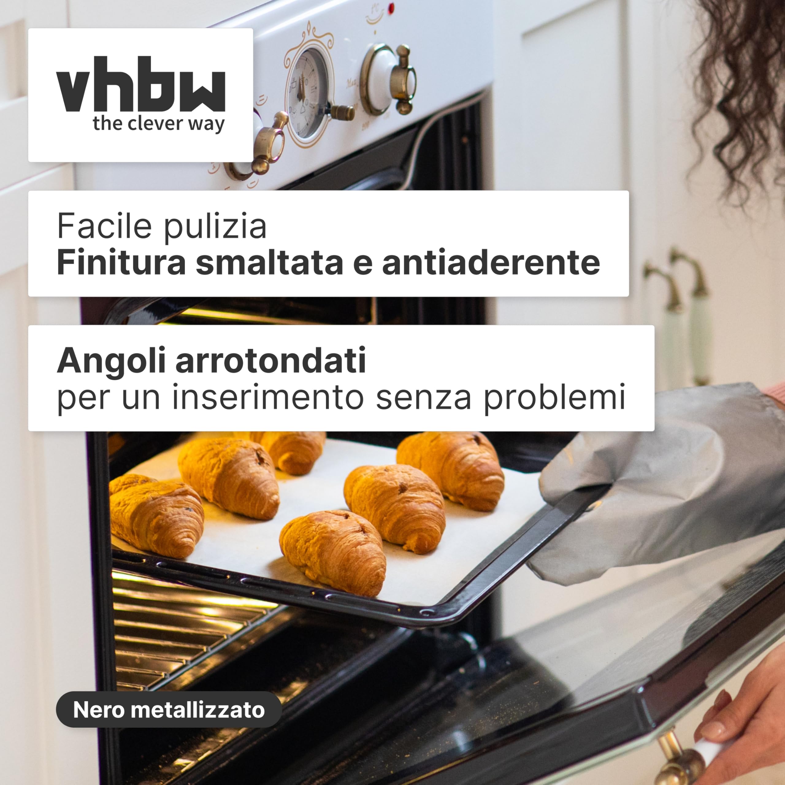 vhbw teglia sostituisce Miele HBB 71 per forno - 44,5 x 37,5 x 5 cm