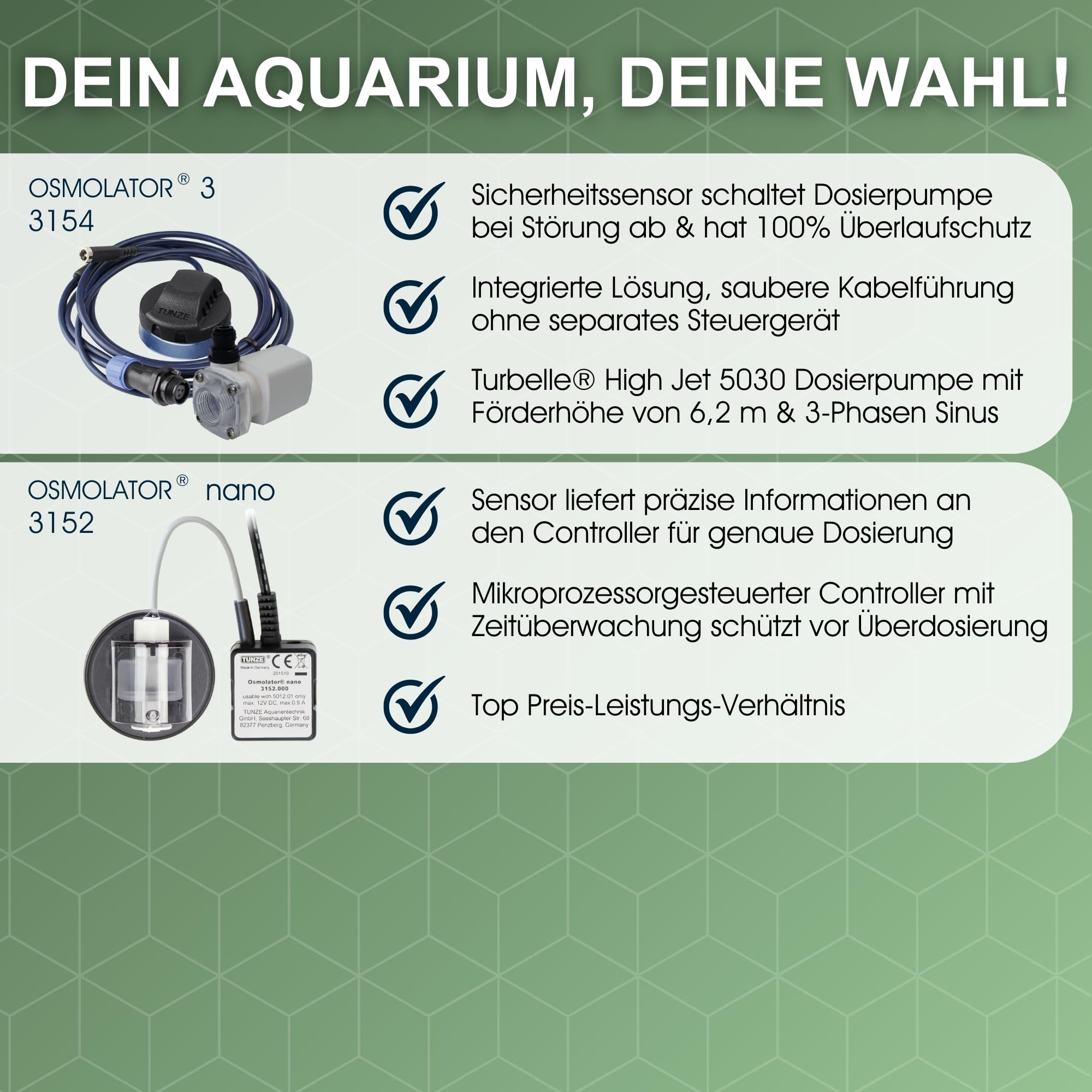 Tunze Osmolateur 3 Universel 3154 I Régulateur de niveau d'eau pour aquariums d'eau douce I Capteur de sécurité I Pompe doseuse avec capteur de régulation optique et support magnétique
