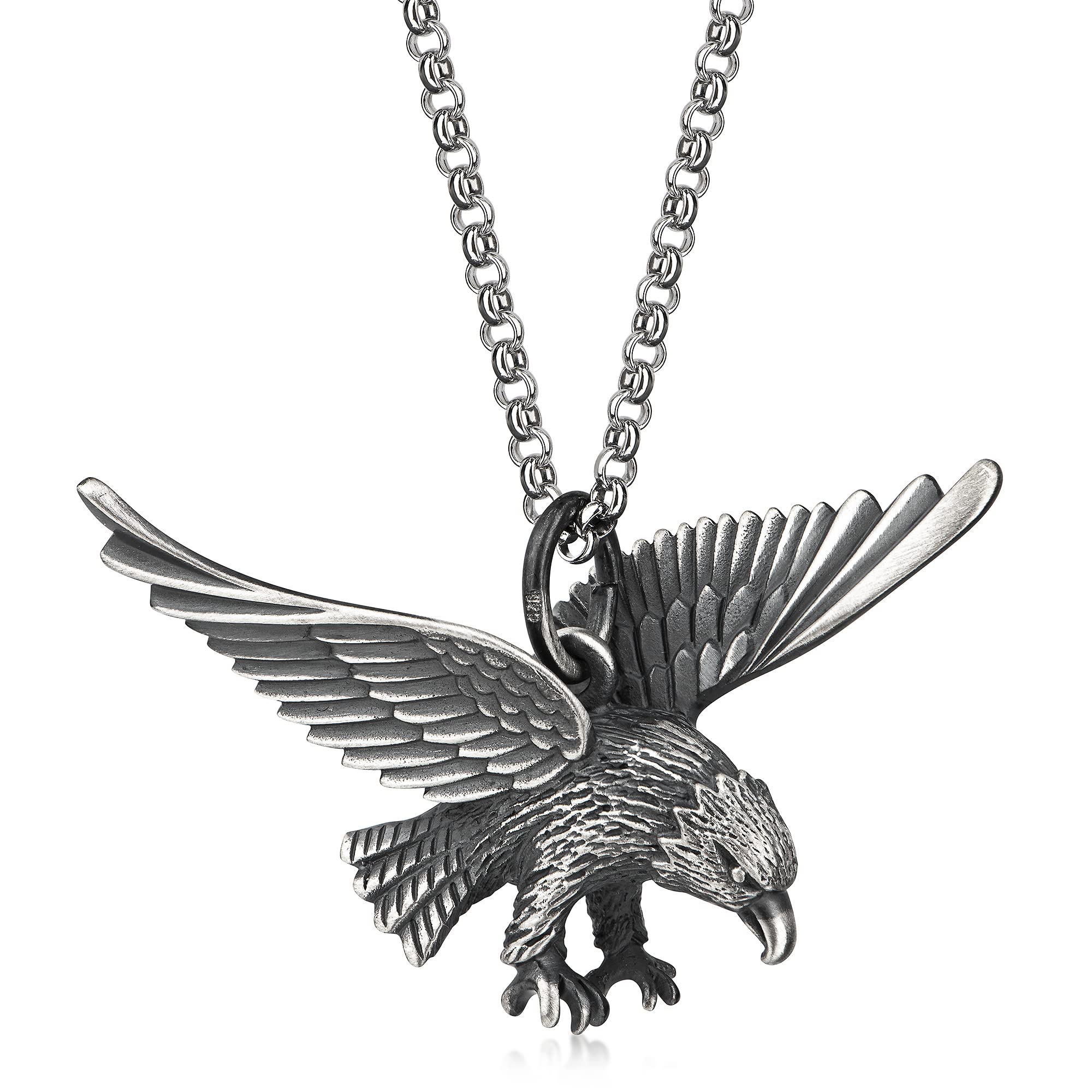 Herren-Anhänger Adler massiv inkl. Kette 55 cm 925er Sterlingsilber AMZ0515