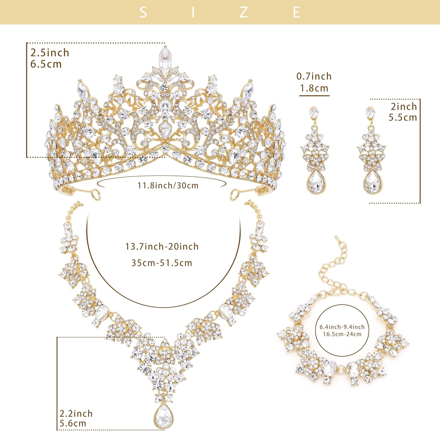 Oriamour Elegant Bridal Jewelry Set Wedding Crown with Purple and Clear Crystals, Necklace, Earrings, Bracelet For Brides, Prom - Image 4