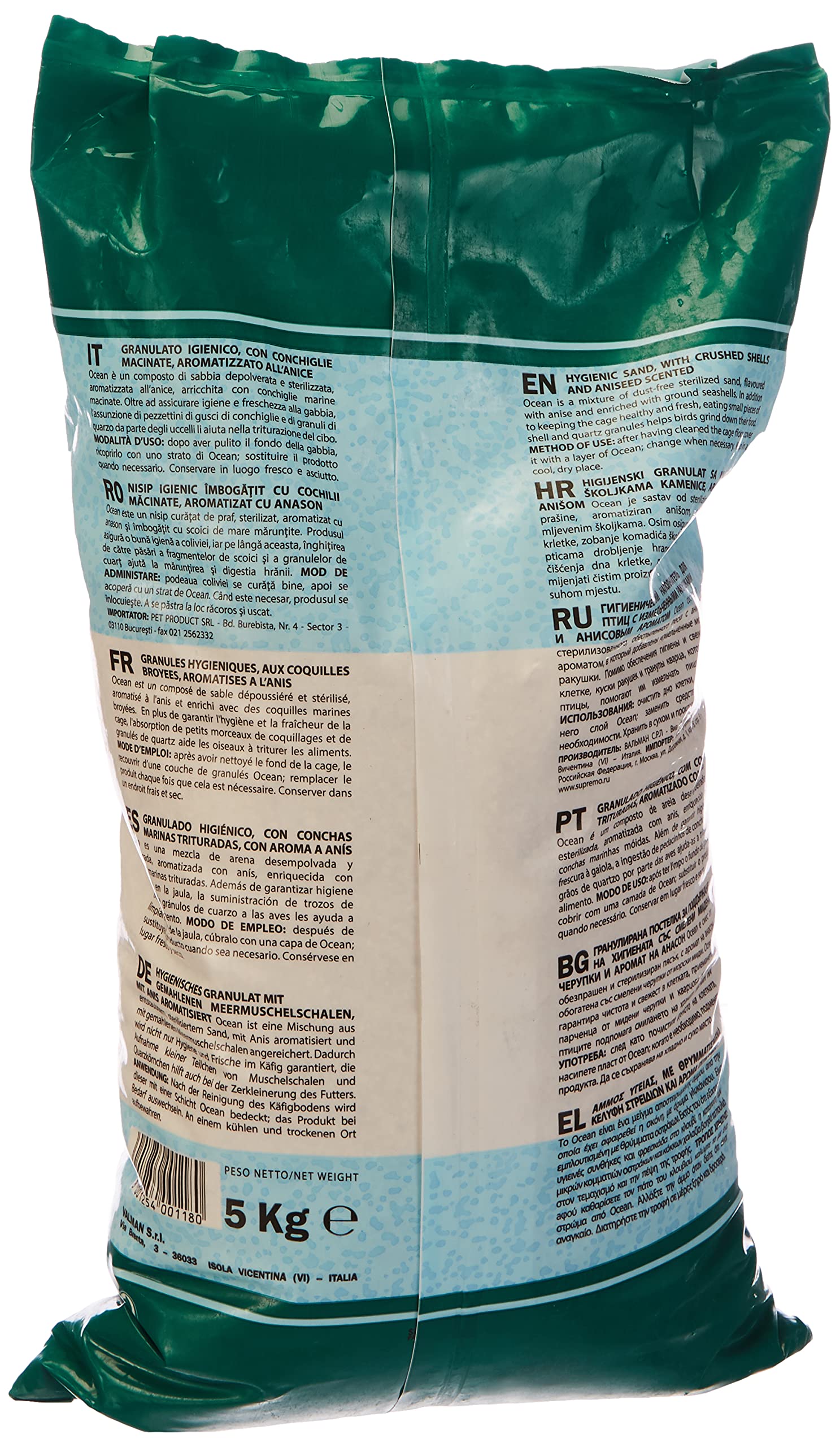 Padovan - Sabbia oceanica per Uccelli all'anice -depolverizzata e sterilizzata - 5 kg