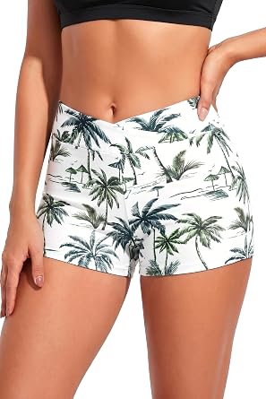Womens V Cross Swim Shorts Tummy Control Bottoms Available in Plus