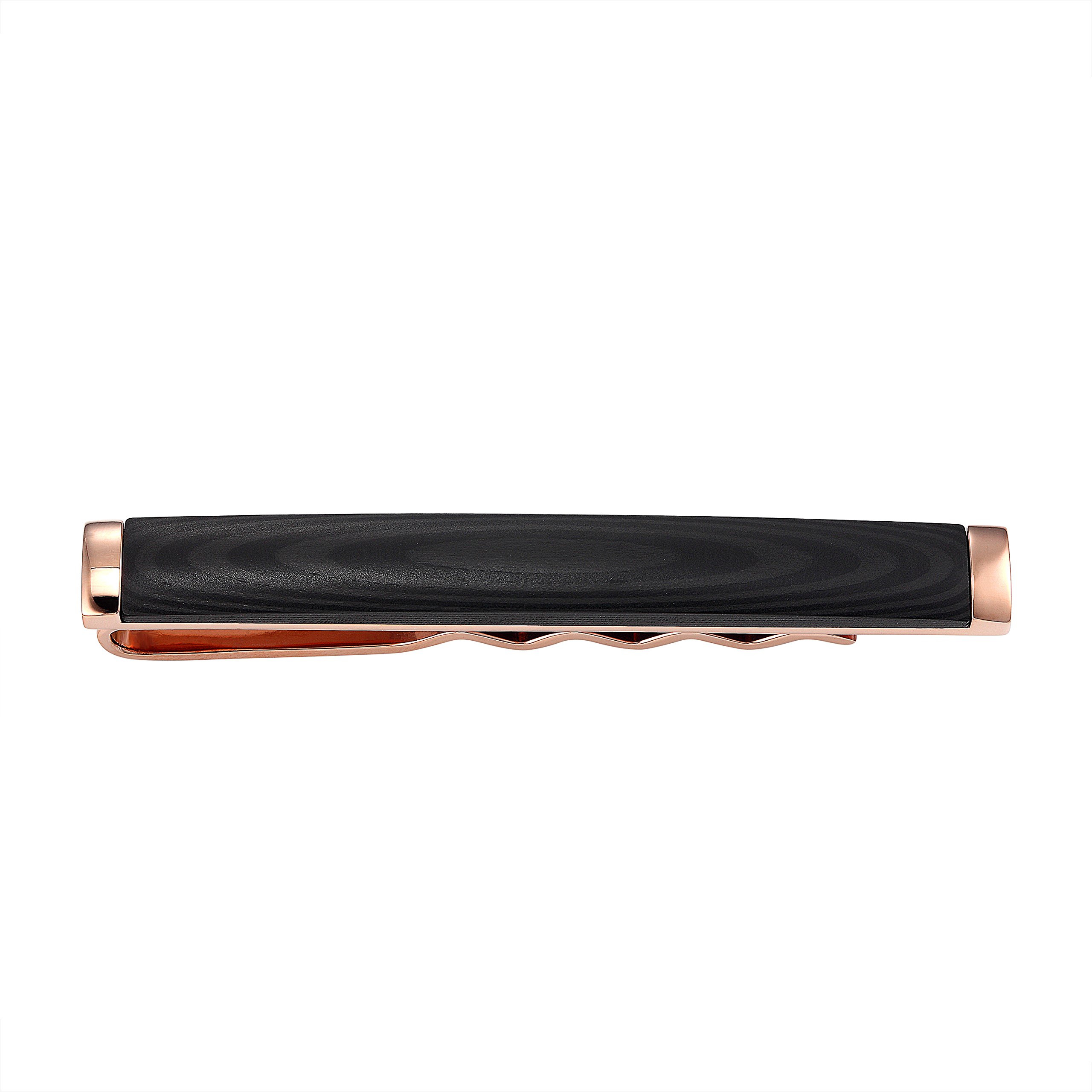 Karisma Hochwertige Herren Edelstahl 316L Krawattennadel mit Carbon-Composite/Krawattenklammer/Tie Clip Farbwahl KTC206