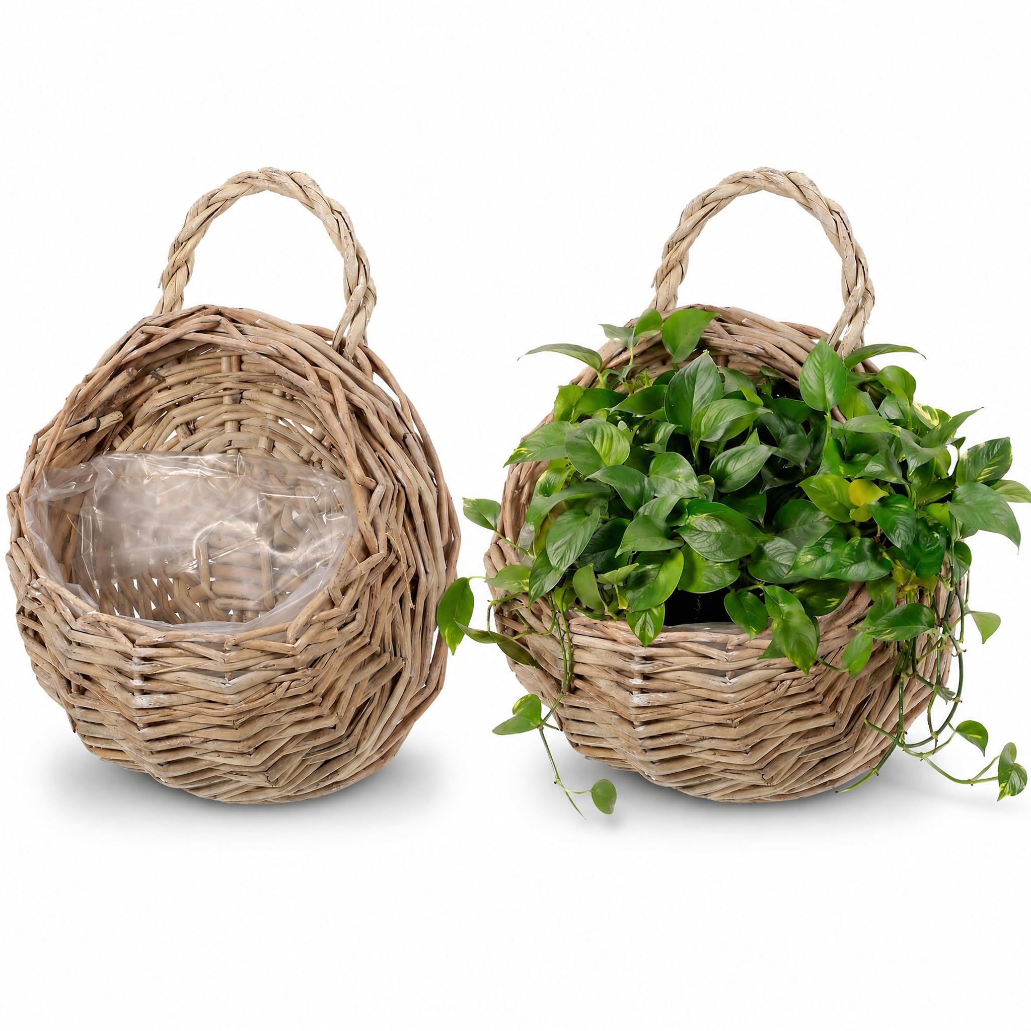 Panier en rotin à suspendre pour optimiser l'espace des pots de fleurs de jardin