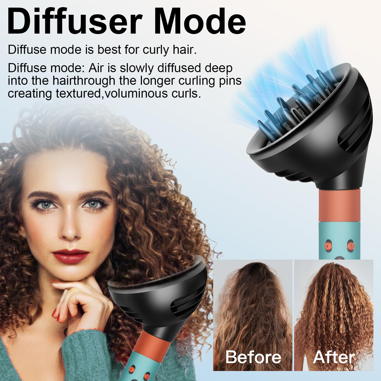 Diffusore Wave+Curl per Dyson Airwrap HS01 HS05 HS08, Diffusore capelli ricci per Dyson Airwrap accessori, Conversione per Dyson Airwrap Styler in Asciugacapelli