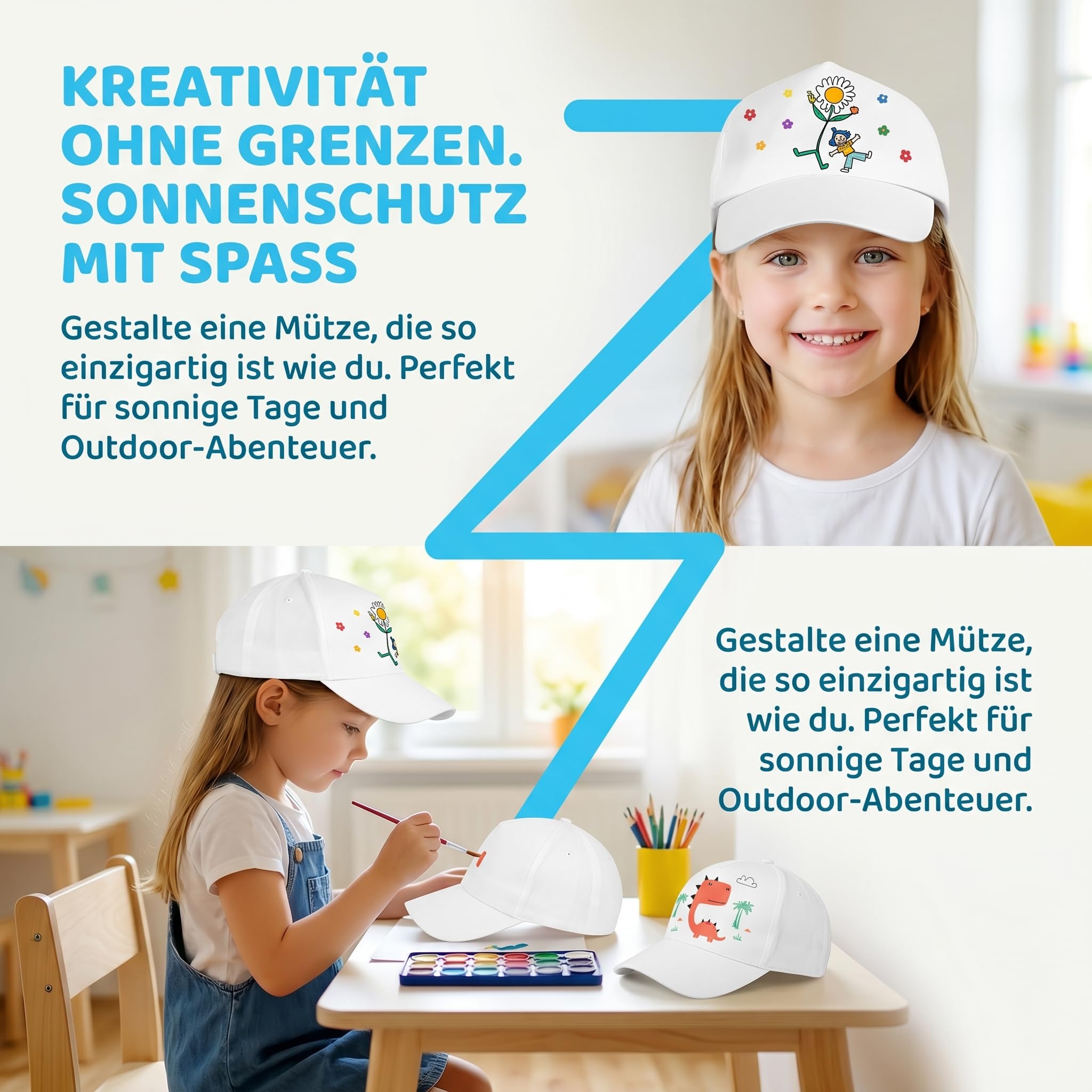Toyvian 20 Stück Trucker Bastelzubehör Kappe Dekorativ Herstellung Kind Casquette Malerei Karneval Eltern-Kind Kinder Unvollendet Für Bemalte Hüte Outdoor Polyester Weiß Jugendhut Ostern