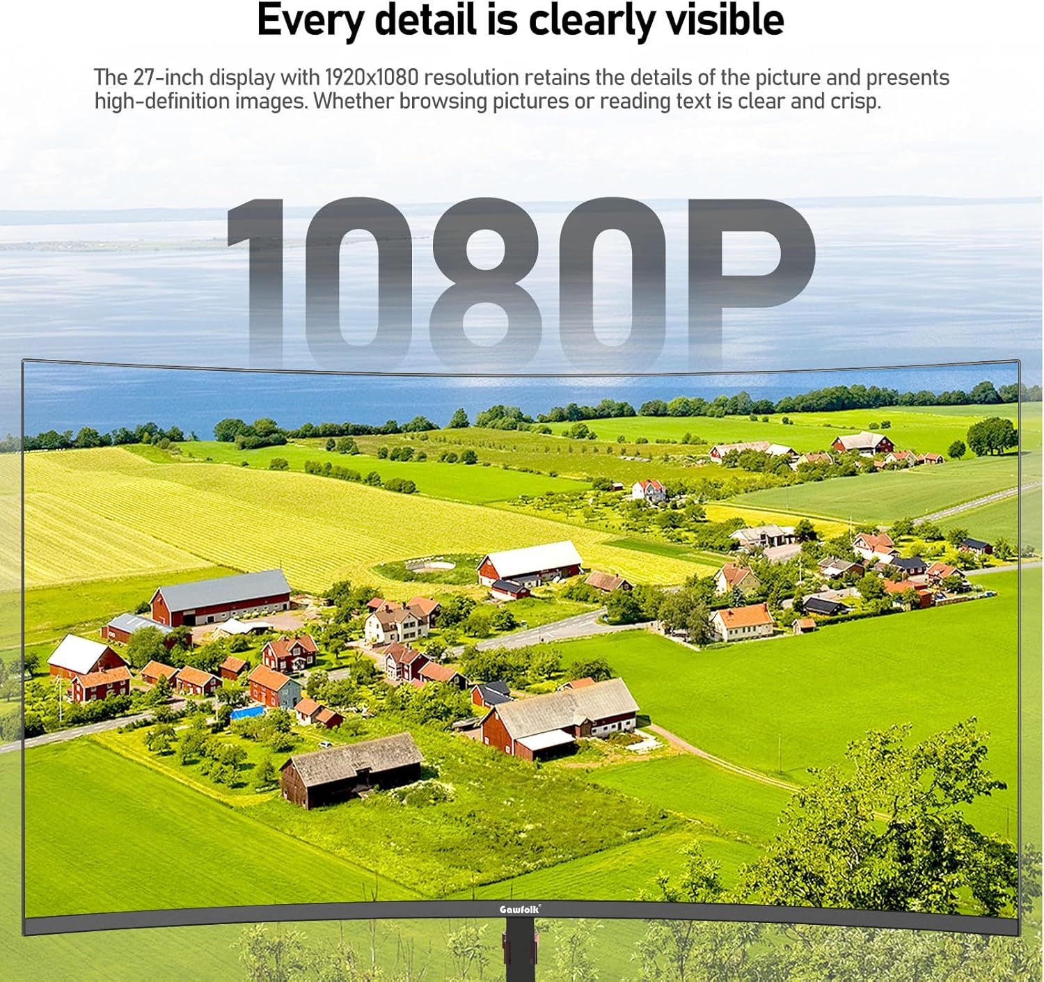 Smart | Gawfolk 27" inch Gaming Monitor FHD 100Hz Curved 1800R... - view 1