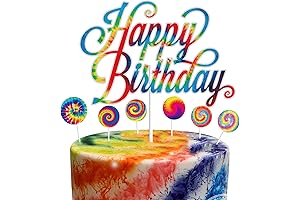 7Pcs Tie Dye Cake Topper Set
