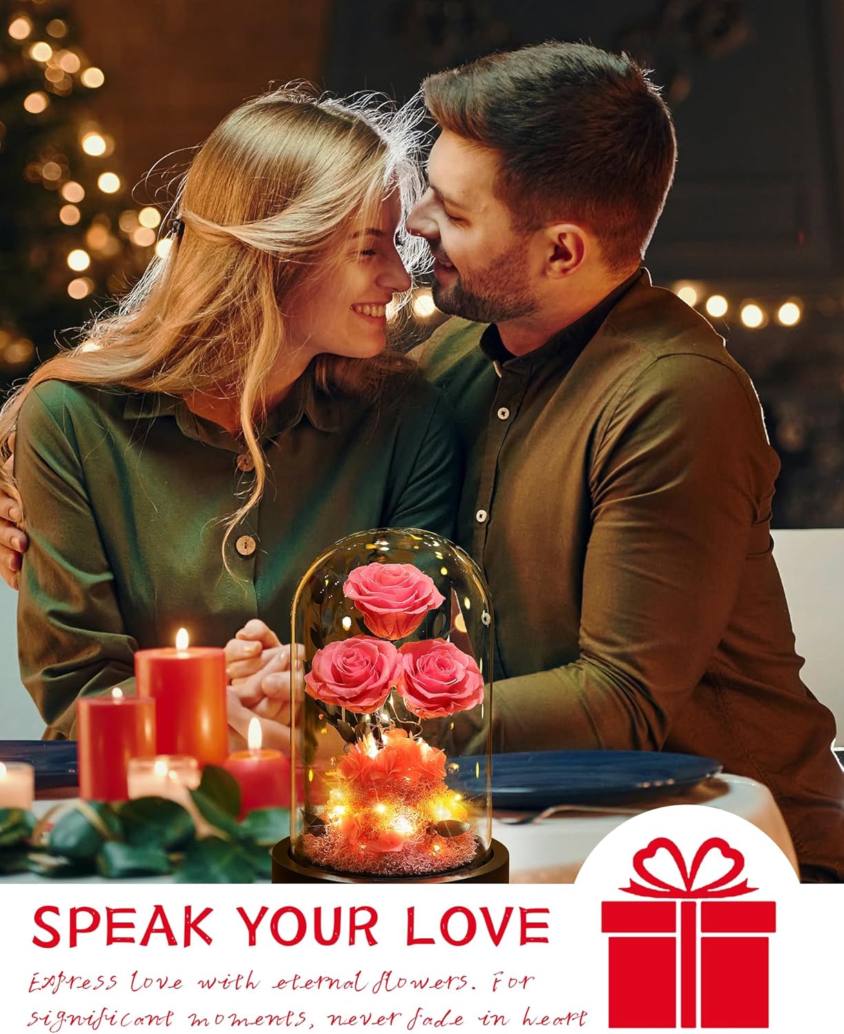 Valentines Day Flowers Roses Gifts for Women Her,Forever Preserved Rose in Glass Dome, Valentines Anniversary Birthday Real Roses Gifts for Wife Women Girlfriend Best Friend/Pink - Image 2