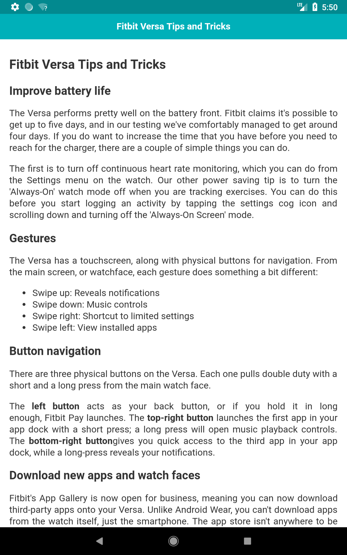 User guide for Fitbit Versa - App on Amazon Appstore