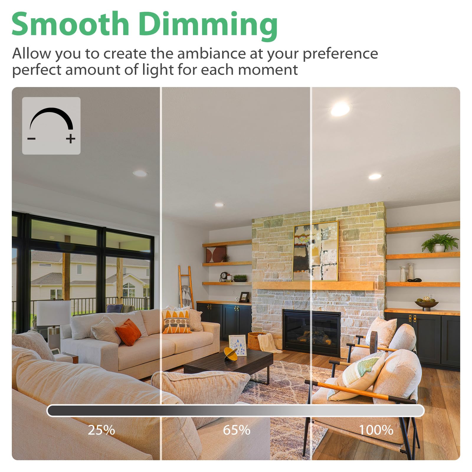 12 Pack BR30 LED Recessed Light Bulb Dimmable Indoor Flood Light Bulbs CRI80 7W Equivalent 65W 3000K Warm — view 6