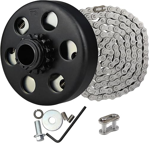 FDJ Embrague centrífugo de 34 de pulgada con 12 dientes con 35 cadenas Go Kart embrague de 34 de diámetro y kit de cadena para mini bicicleta Fun