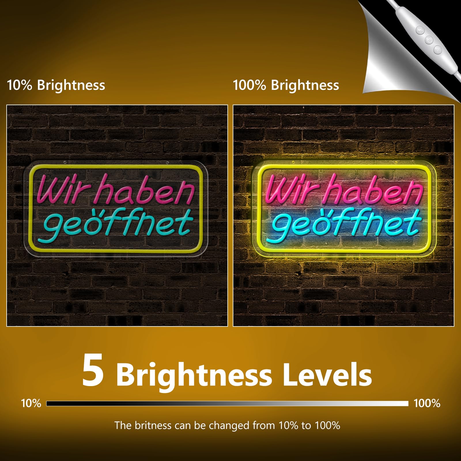 Wir haben geöffnet Neon Schild, LED Leuchtschild Hängeschild Türschild USB-Betrieb mit dimmbarem Schalter für Geschäfte,Café,Restaurant,Hotel Dekoration an der Tür (Wir haben geöffnet)
