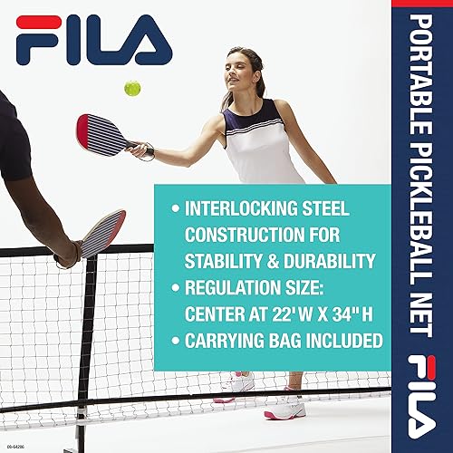 Miniatura 2 de FILA Accessories Red de pickleball  Juego de pelota de pepinillo con tamaño de regulación de red de 22 pies  Red de malla de bolas de pepinillo para