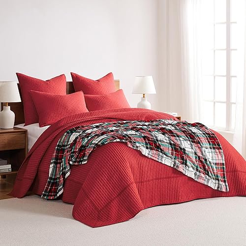 Miniatura 7 de Levtex Home - Juego de colcha de punto de cruz - Colcha individual y una funda estándar - Patrón de punto de cruz - Colcha (84 x 104 pulgadas) y