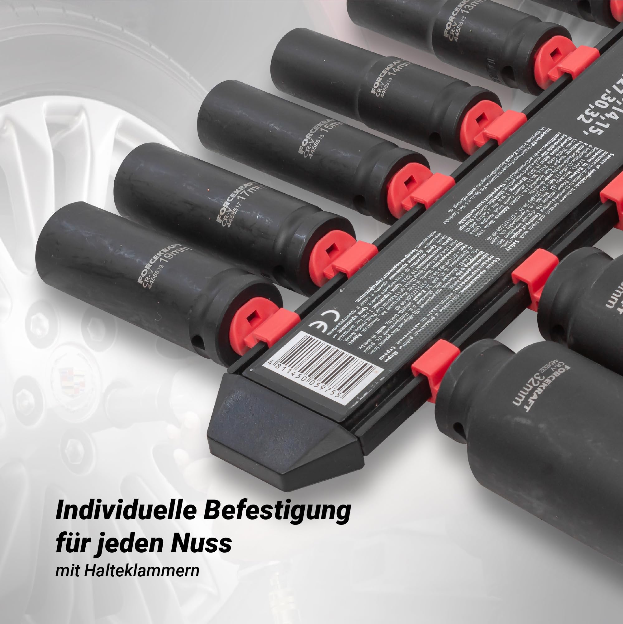 Schlagnuss-Satz 1/2" mit tiefen Schlagnüssen 13-tlg, Kraft Schlagschrauber-Nüsse Set