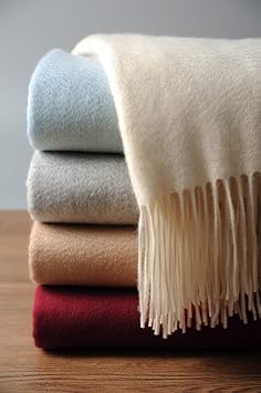 EP Mode 100% Pure Cashmere Throw Blanket for Sofa, Whisper White | Classic Fringe Design, Buttery-Soft Touch, Year-Round Comfort, Gift-Ready Luxury