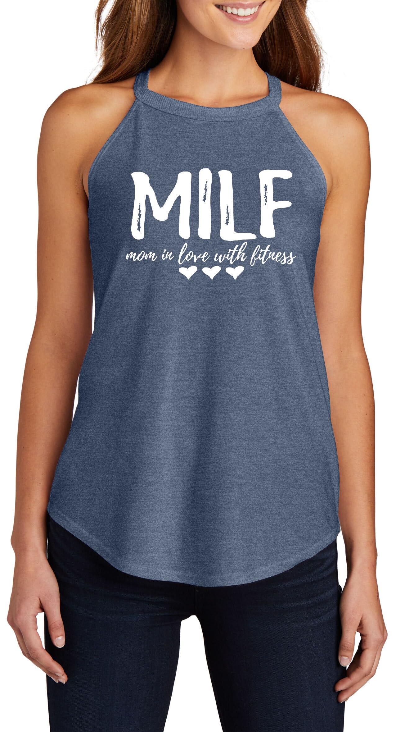 Ladies Milf Mom in Love with Fitness Rocker Tank Top