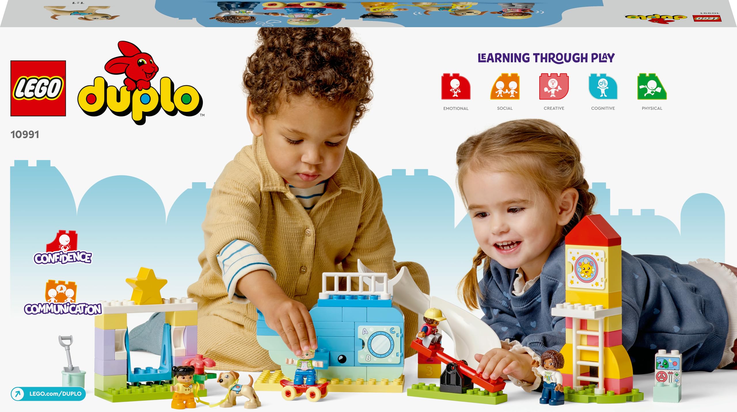 LEGO Duplo Gran Parque de Juegos, Juguete de Construcción para Niños y Niñas de 2 Años o Más con Figuras de Ballena y Cohete, para Aprender Letras, Números y Colores, Regalo Educativo Infantil 10991