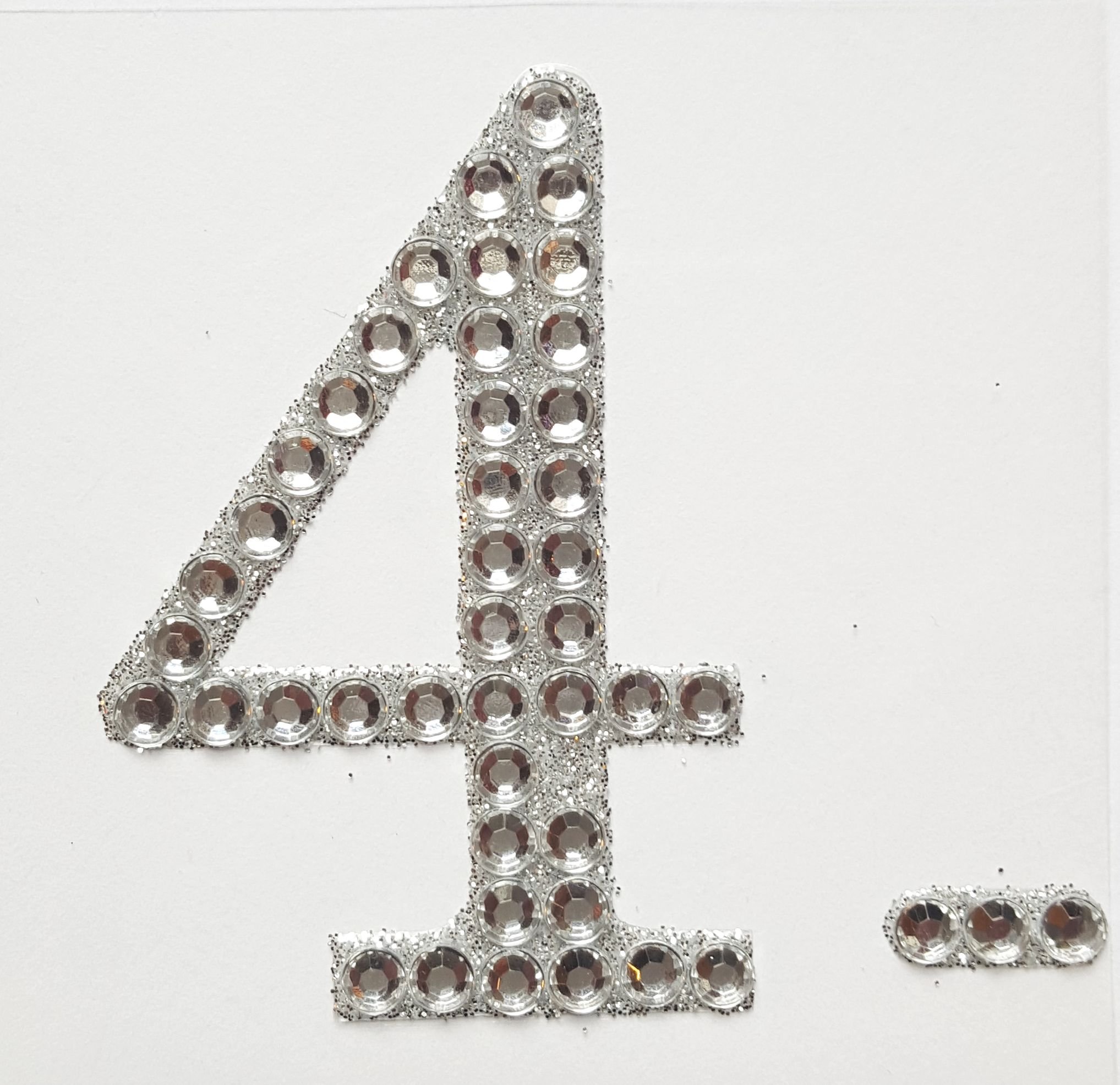 5cm Diamante Self Adhesive Glitter Number Sticker 4