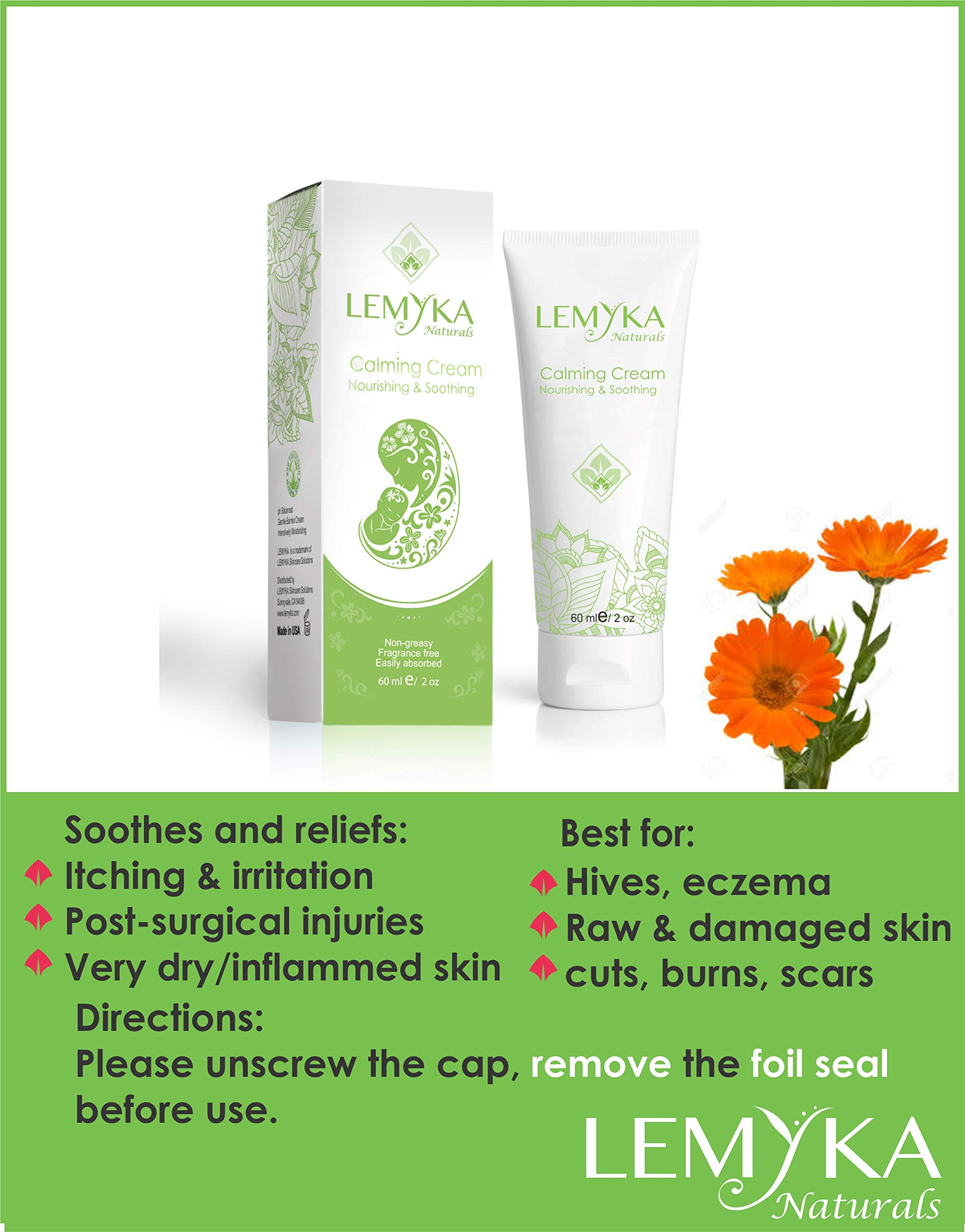 LEMYKA Eczema Flare Defense Natural Calming Cream 3 Pack Bundle, for Infants, Babies, Kids