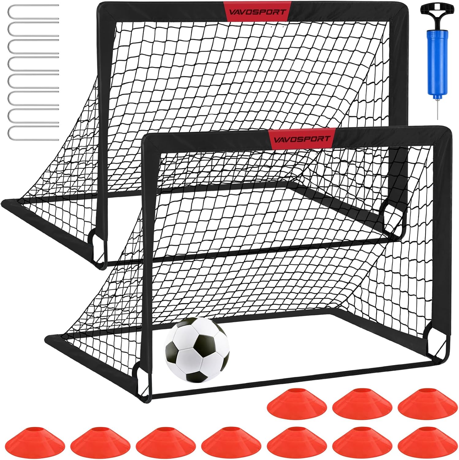 Kids Soccer Goals for Backyard Set - 2 of 4' x 3' Portable Soccer Goal Training Equipment