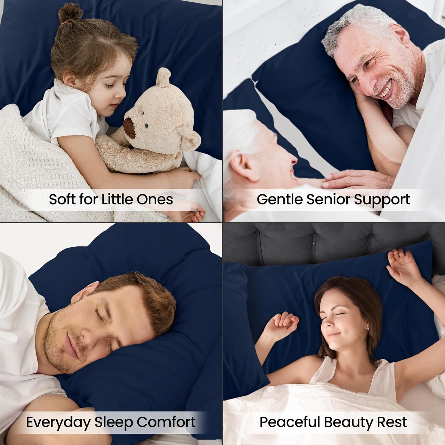 Utopia Bedding King Pillow Cases - 2 Pack - Envelope Closure - Soft Brushed Microfiber Fabric - Shrinkage and Fade Resistant Pillow Covers King Size 20 X 40 Inches (King, Navy) - Image 7