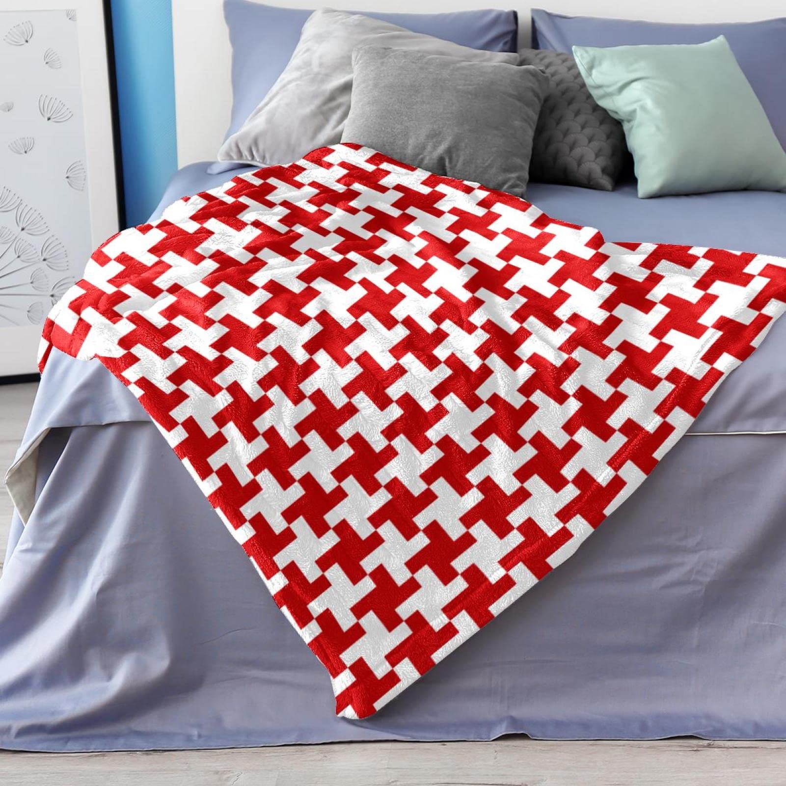 Coperta natalizia in pile per divano, divano o letto o letto