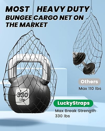 Miniatura 3 de Red de carga elástica más resistente para caja de camioneta, 4 x 6 pies, se estira hasta 8 x 12 pies, malla elástica de látex pequeña de 4 x 4