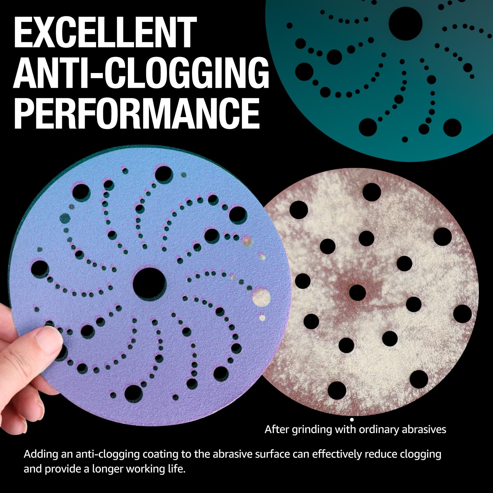 Lot De 50 Disques De Ponçage Propres, 150 Mm, Grain 40, Multi