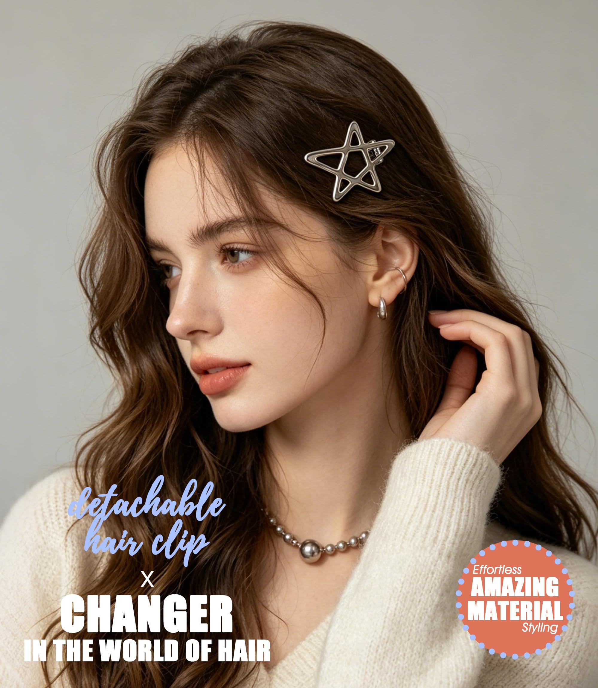 30 fermagli per capelli a forma di stella, graziosi accessori per capelli in stile Y2K, per ragazze e donne, 4 x 3,8 cm