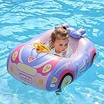 Swimbobo Toddler Pool Float with Seat Boat Inflatable Ride-on Car for Kids Outdoor Toys(Purple Pink Car)