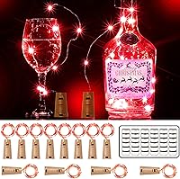 Vista 9 de SmilingTown 12 paquetes de 20 luces LED para botellas de vino con corcho - Cadena de luces de hadas de alambre plateado, luces de corcho operadas