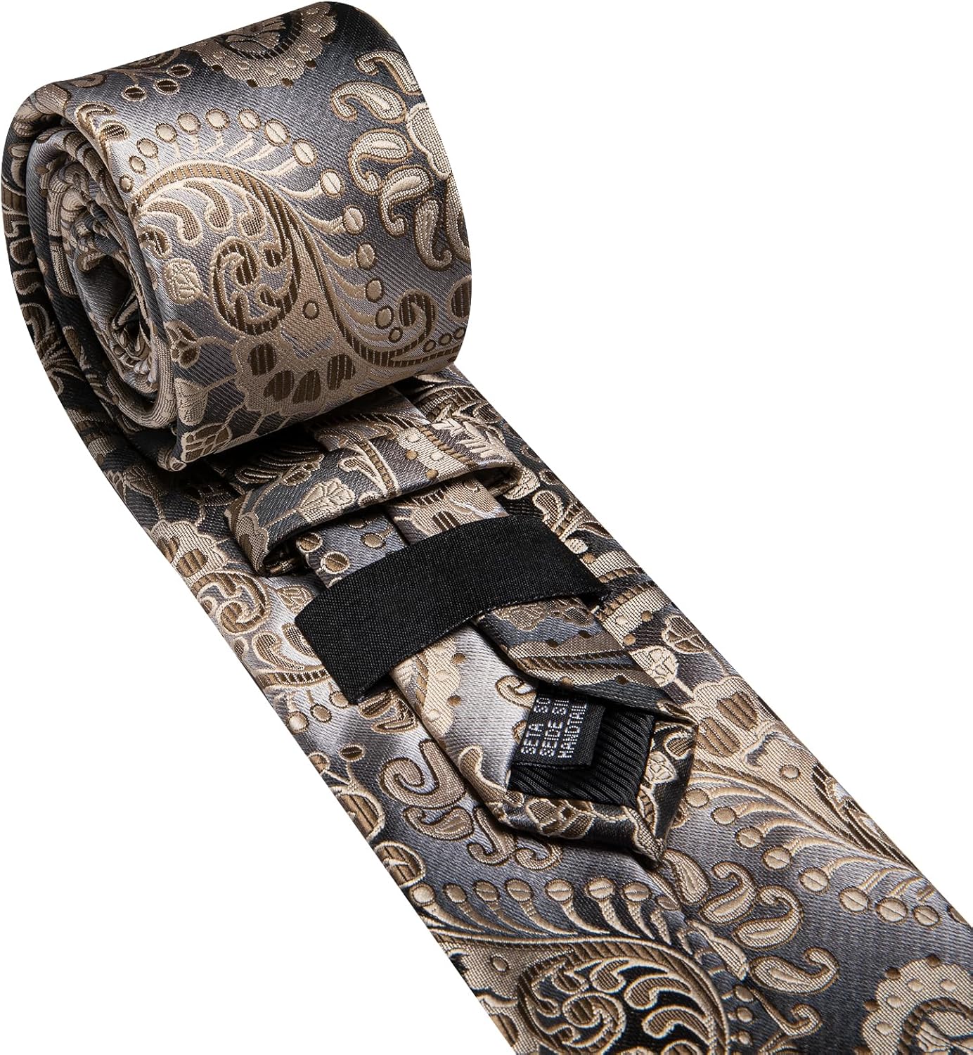 Barry.Wang Men Tie Set Paisley Silk Necktie Pocket Square Cufflinks Formal Wedding Business Party - Image 6