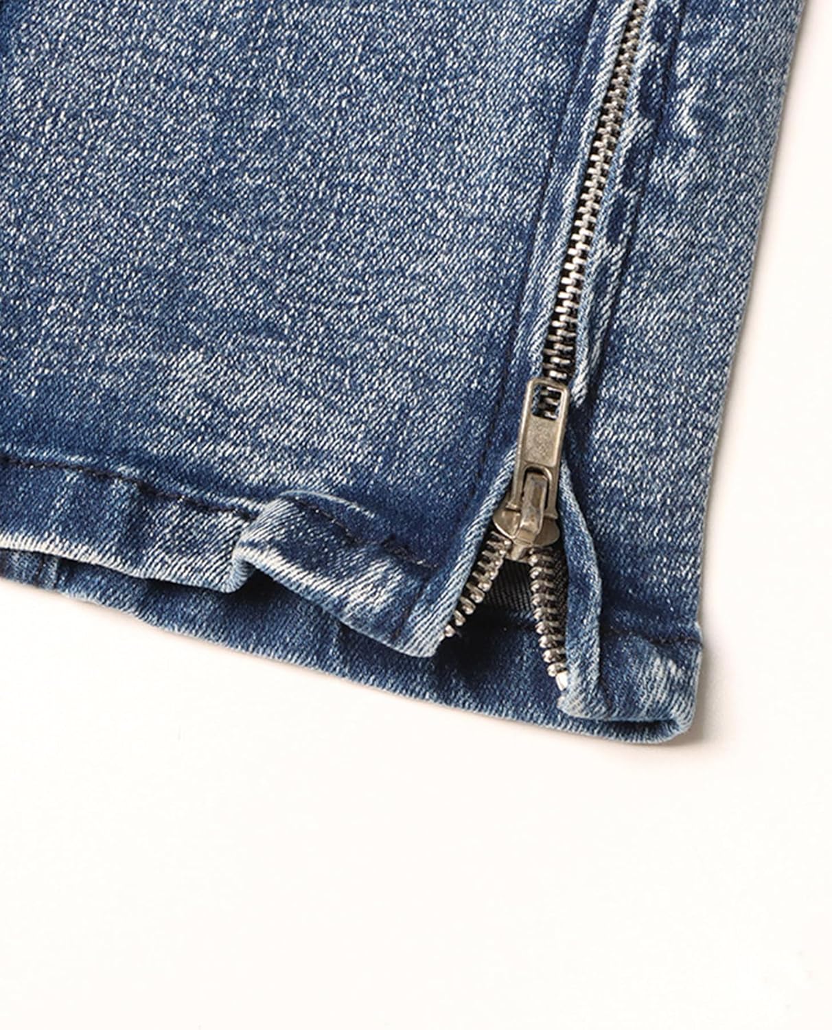 LKOUS Womens Casual High Waisted Cargo Jeans Baggy Stretchy Zip Side Slit Denim Pants with Multi Pockets - Image 6