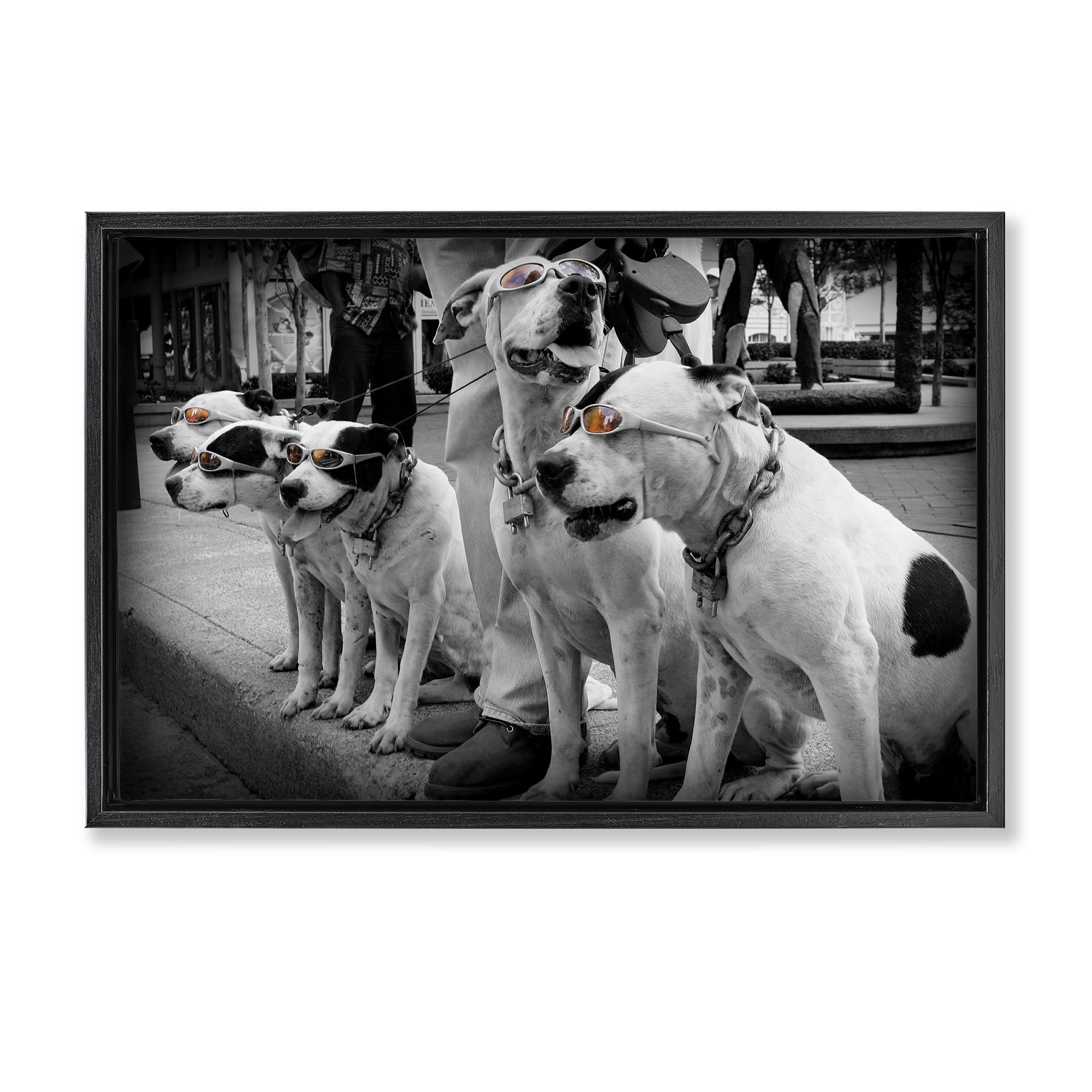 'Afternoon Stroll Pups'| Floating Frame Canvas Art