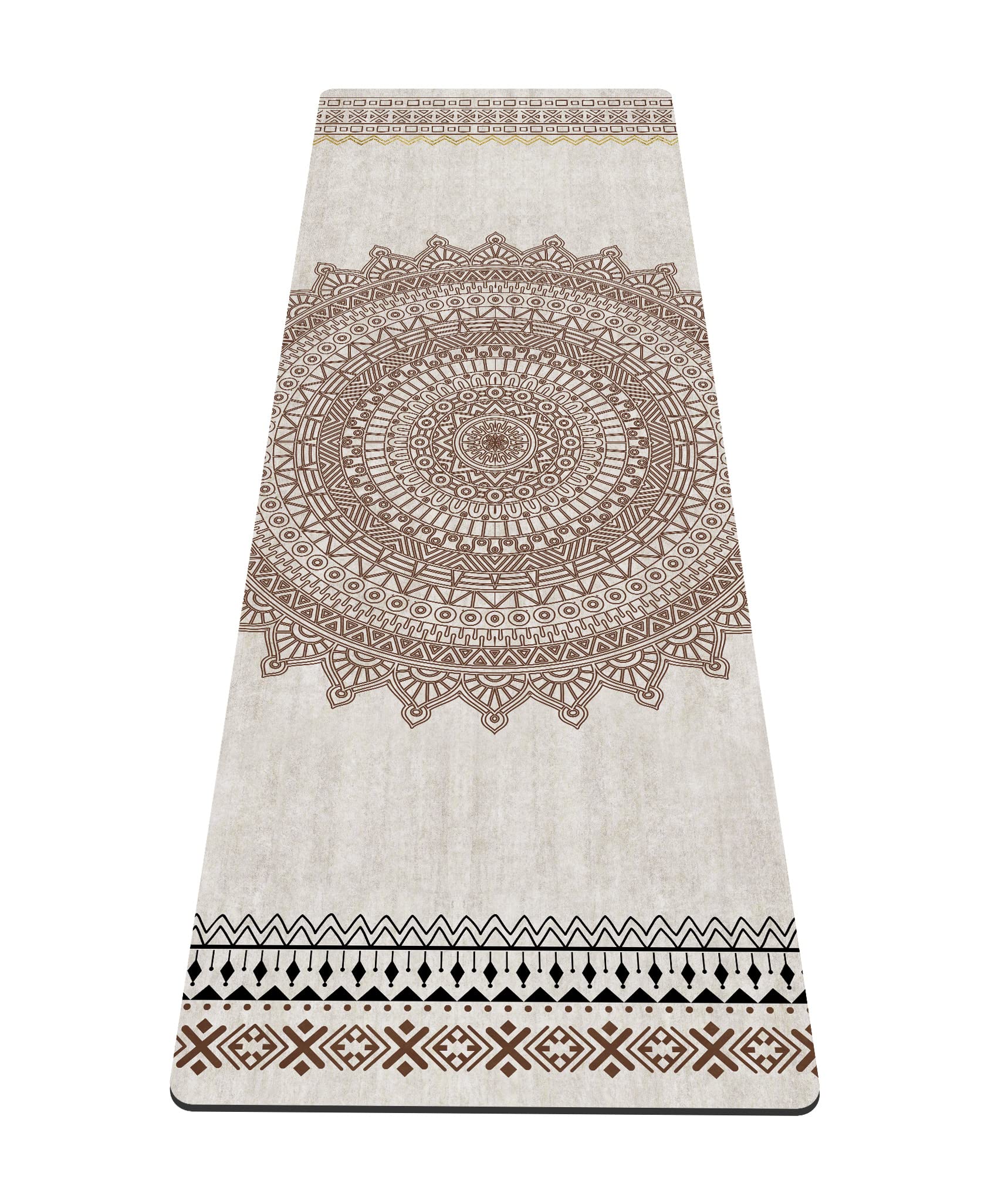 nuveti Yogamatte, bedruckt, extra dick, TPE, rutschfest, mit Tragetasche, 183 x 61 cm, extra dick, 6 mm, für Yoga, Pilates, Fitness und Bodenübungen