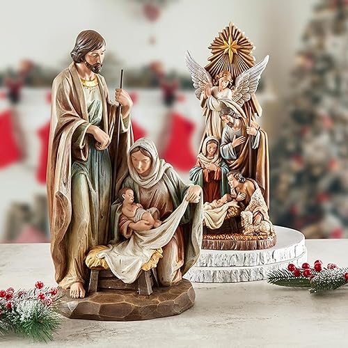 Miniatura 3 de Avalon Gallery - Figuras de Navidad – José y María con Jesús - Figura de pesebre de mesa, 18 pulgadas, diseño de la Santa Familia