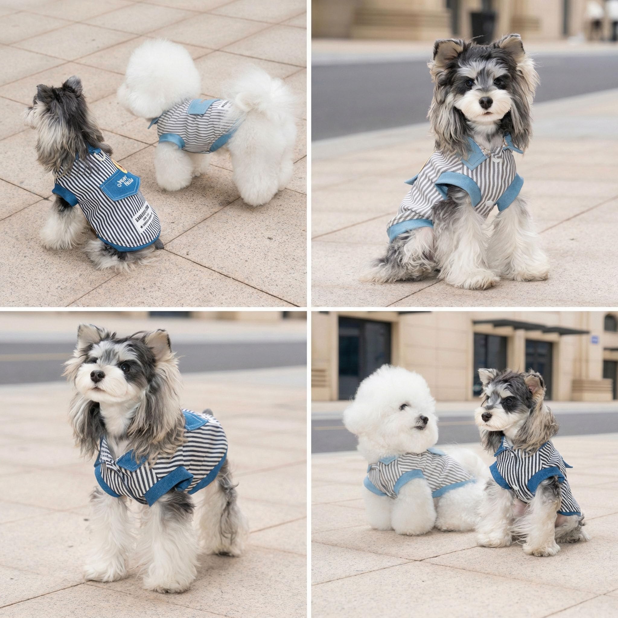 Amazon | PAIDEFUL 犬用襟付きデニムシャツ 柔らかい 軽量 超小型犬