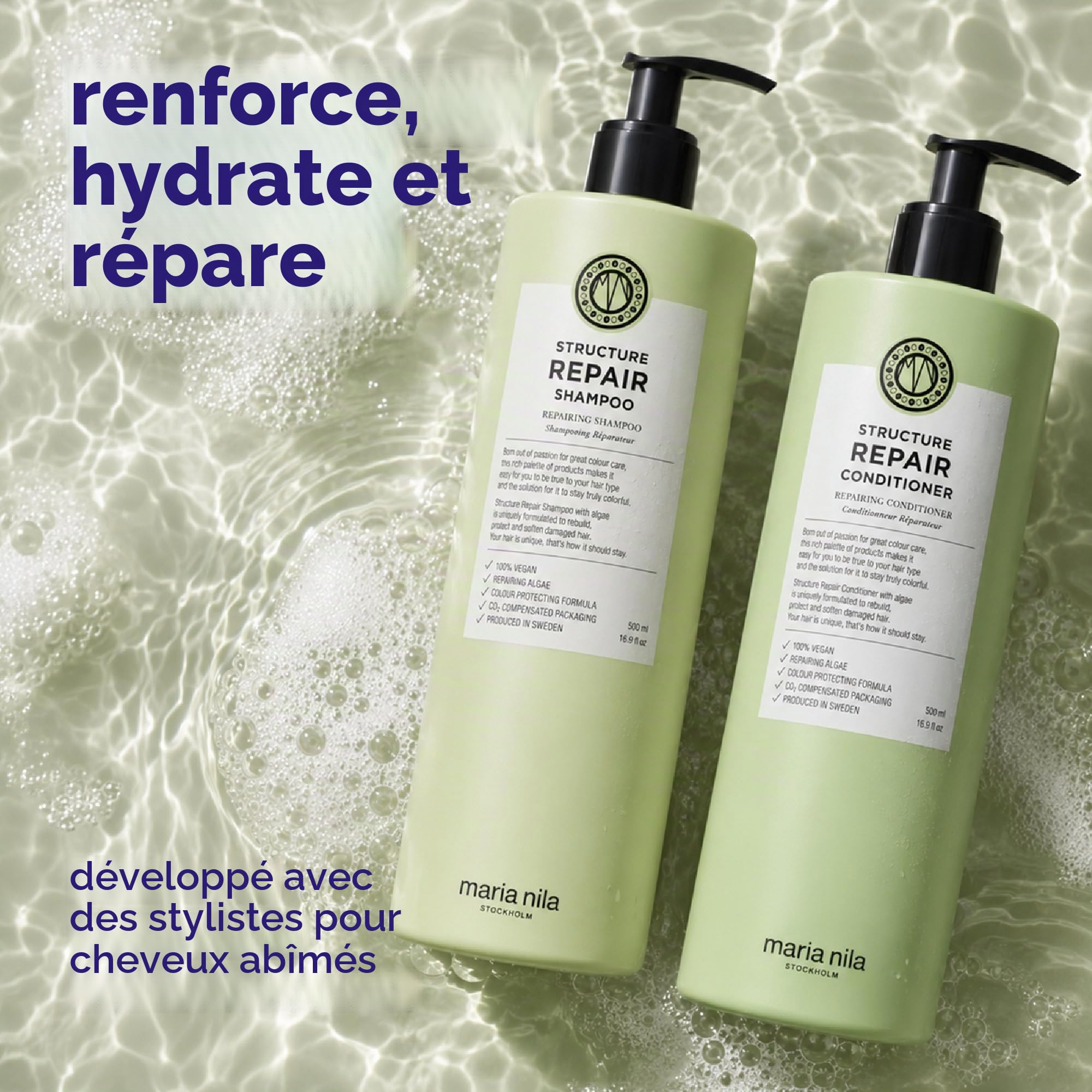Maria Nila Structure Repair, Coffret shampoing et après-shampoing, 2x500 ml | Maria Nila Structure Repair, Coffret shampoing et après-shampoing, 2x500 ml