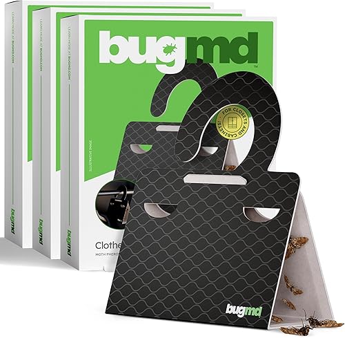 BugMD Trampas para polillas de ropa y despensa (18 unidades)  Adhesivo repelente a base de feromonas para armarios, armarios y armarios  No tóxico