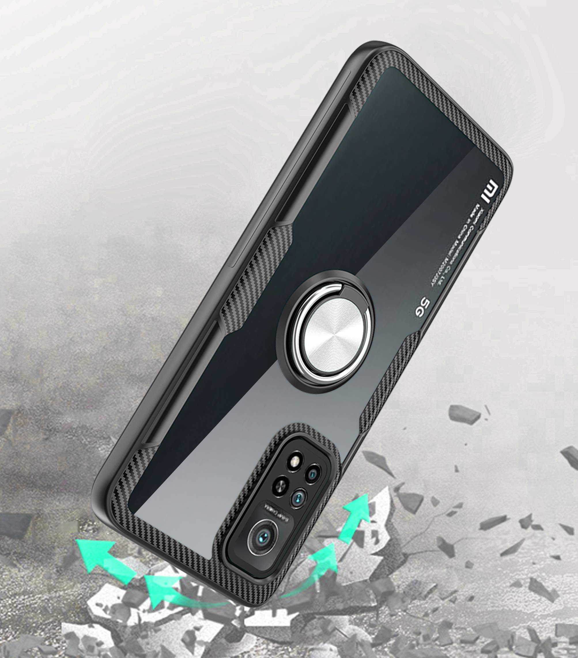 SORAKA Hülle Für Xiaomi Mi 11 5G – Mit Ringständer & Magnetplatte, Transparente PC-Hülle + Silikon, Für Auto-Halterung