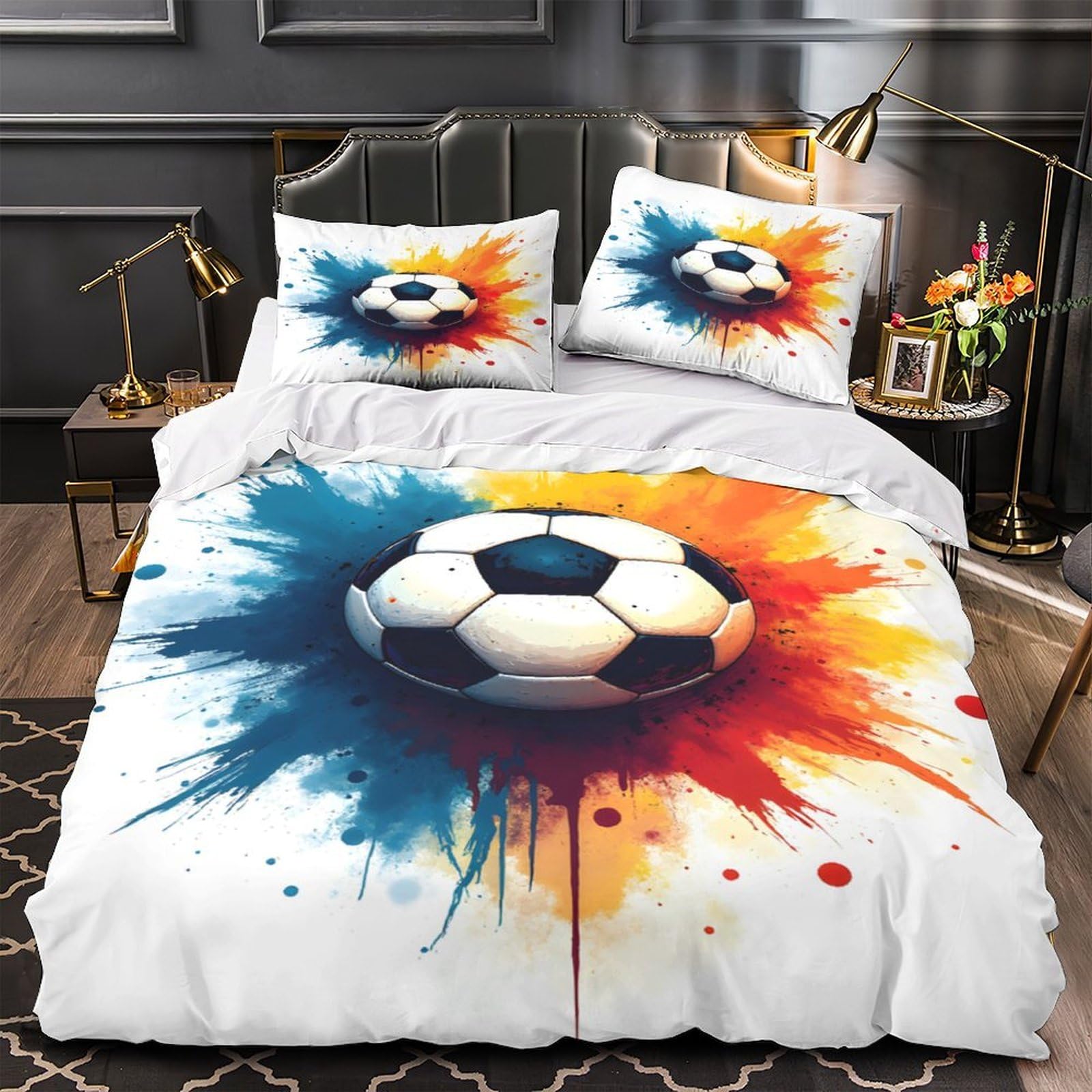 Parure de lit foot 3D hypoallergénique en microfibre douce