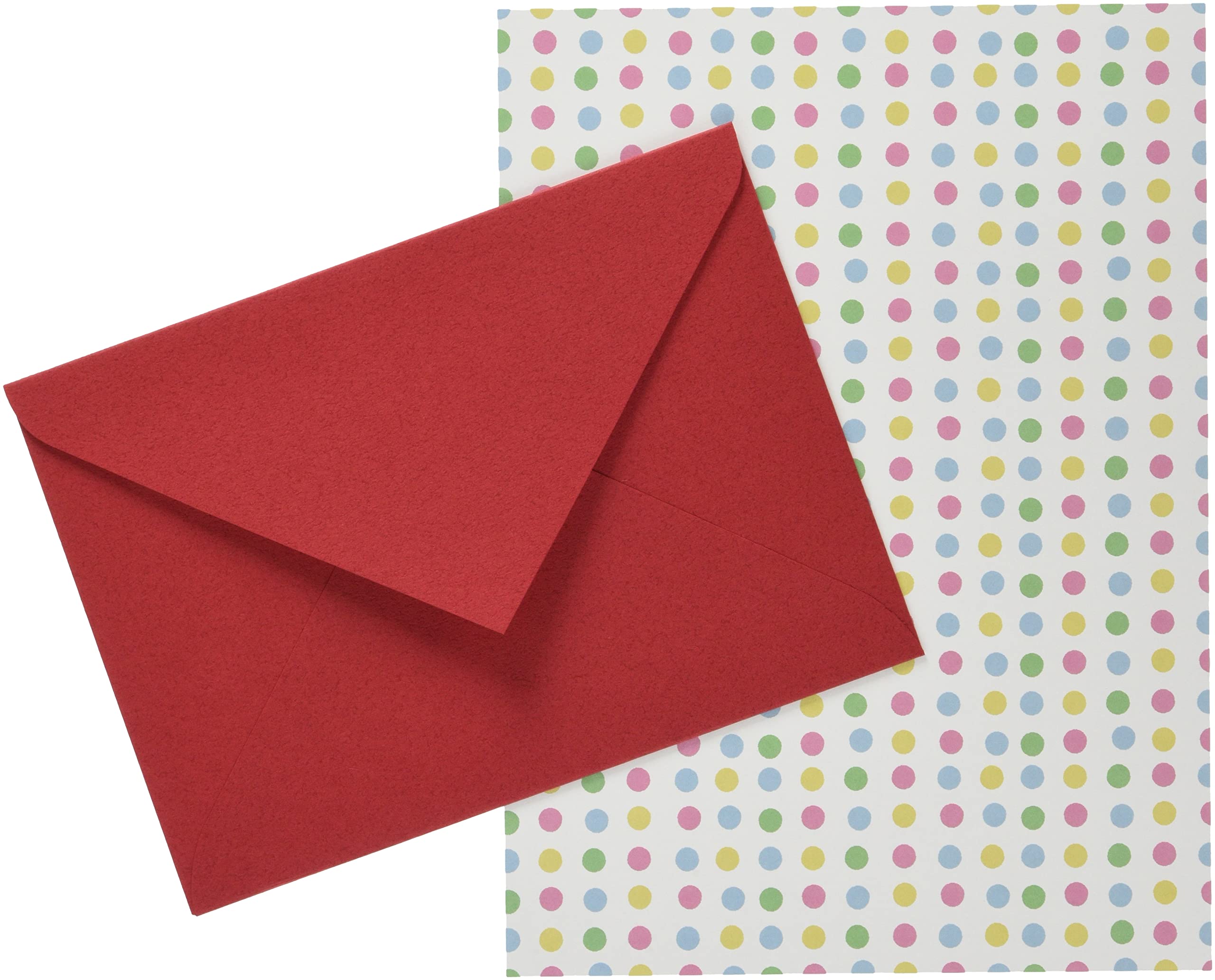 Amazon.co.jp: 【TAKEMEKI】レターセット 赤×ドット（便箋10枚封筒3枚